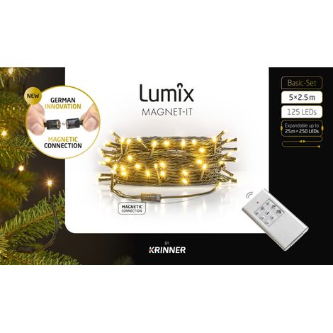 Lumix LED-Lichterkettenset für innen mit Magnetverbindung & Timer 15,5 m warmweiß (1/3)