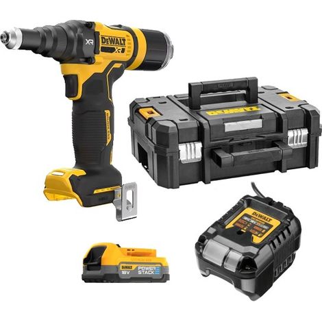Dewalt DCF414E1T 18v XR 3/16"" 4.8mm Brushless Riveter + 1x DCBP034 + Kit (1/5)