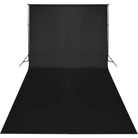 Toile de fond, Toile de rechange pour tonnelle, Coton Noir 600 x 300 cm OIB4127E (1/4)
