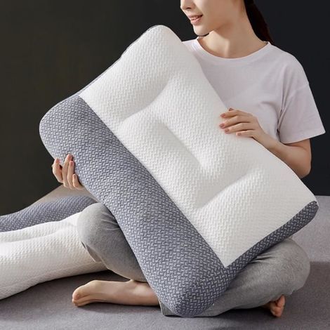 Cuscino cervicale ergonomico (grigio) - WIRLSWEAL - 74x48 cm - 5 zone - grigio (1/4)