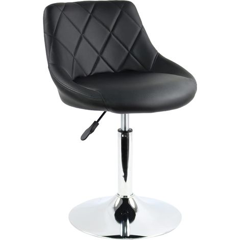 Tabouret de Bar en Cuir PU Tabouret Haut Chaise de Salon de Coiffure Rotation et Levage Réglables Convient pour la Réception du Salon de Coiffure Salon de Beauté Noir (1/5)