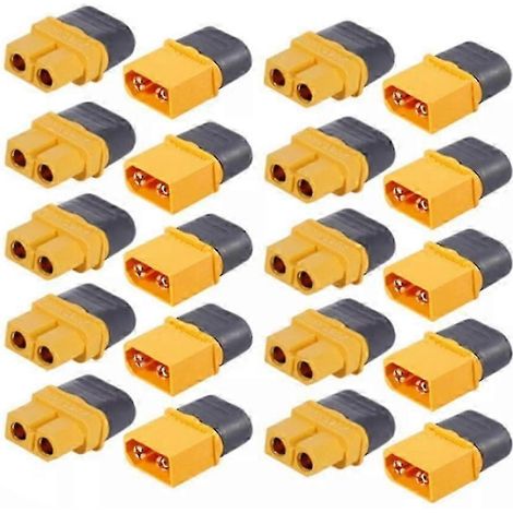 Kit de 10 paires de connecteurs XT60 mâles et femelles, connecteurs XT60 mâles et femelles, gaine de protection XT60H (1/5)