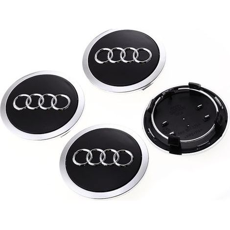 pièces Auto Cache Moyeux pour Audi 69MM Cache Moyeu Aluminium+ABS Cache de Roue Centrale ABS Accessoires de Voiture (1/5)