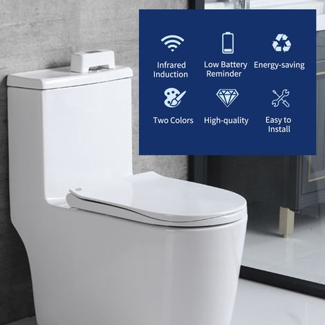 Bouton-poussoir de chasse d'eau sans contact à induction infrarouge, mécanisme de fermeture automatique, accessoires de salle de bain, système de nettoyage automatique. (1/5)