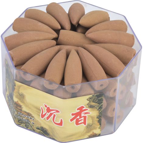 Cône d'encens rétroactif en forme de tour, bois d'agar naturel, matériau brut, pack de 10, pour méditation et relaxation, parfum boisé authentique. (1/5)