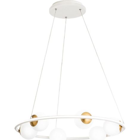 Suspension Led 80W 5820Lm 3000K, Structure Métal Blanc Et Diffuseurs Verre Opale Pour Éclairage Intérieur Élégant - Design Perenz Luminaires (1/3)