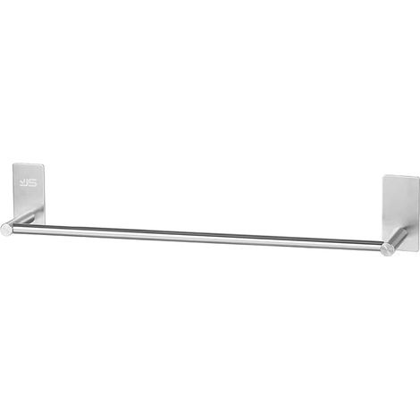 Barre Porte-Serviettes Auto-Adhesif en Acier Inoxydable Brosse pour Salle de Bain 55 cm Chambre a Coucher Cuisine - Argente (1/5)