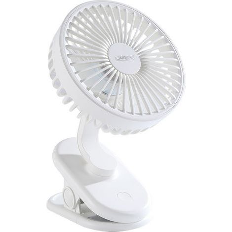 Mini ventilatore da scrivania USB portatile e ricaricabile, silenzioso, con clip, batteria da 2000 mAh, 3 impostazioni di velocità, rotazione a 270°, ideale per (1/5)