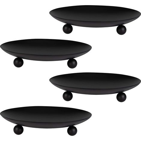 Bougeoir Pilier - En Fer Forgé Vintage - Pour Bougie LED ou Cire - Décoration Table Salon Salle à Manger Bureau Spa Mariage - Lot de 4