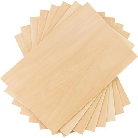 10 unbehandelte Balsaholzplatten für den Modellbau, 300 x 200 x 2 mm Sperrholzplatte, Balsaholzpaneele für DIY-Modellbau, Bastelarbeiten, Holzbearbeitung und Heimdekoration