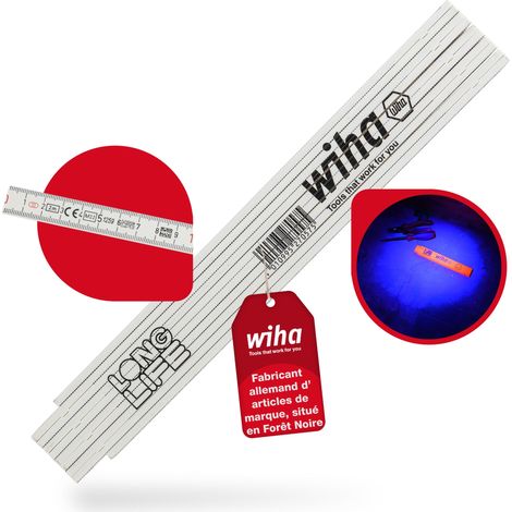 Wiha Mètre pliant Longlife® 2 m métrique, 10 branches 15 mm (27057)