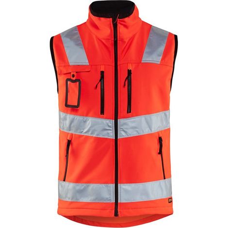 Gilet da lavoro softshell alta visibilità 3049 - Rosso fluorescente XL (1/4)