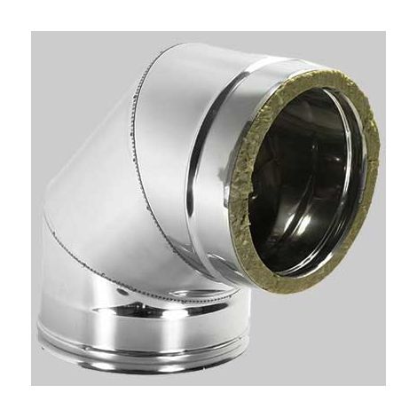 CURVA 90  ° DOPPIA PARETE  Int.  EE  80  Est.  EE  130     MADE IN ITALY