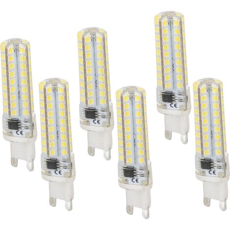 Lot de 6 ampoules LED G9 450 lm, dimmables, 72 LED, 5 W, 100-120 V, pour éclairage domestique-AquaForge (1/5)