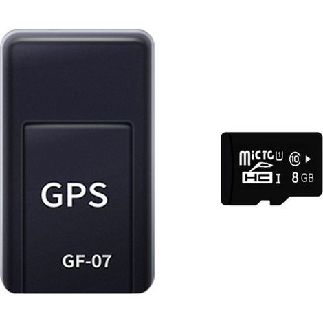 Localizador portátil en tiempo real GF07 Mini con protección antirrobo y geolocalización por satélite para vehículos, personas y otros objetos en movimiento, con tarjeta de memoria. (1/5)