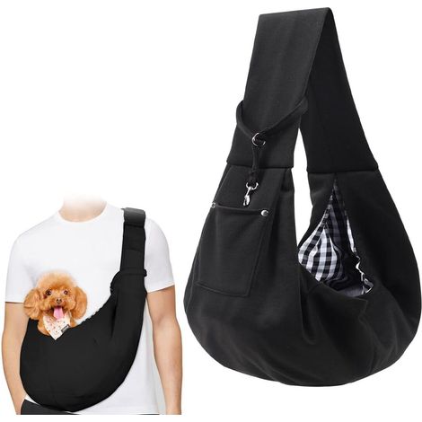 1 Sac de transport pour chien chat, réglable, coton respirant, mains libres, voyage extérieur, jusqu'à 7,5 kg (1/5)