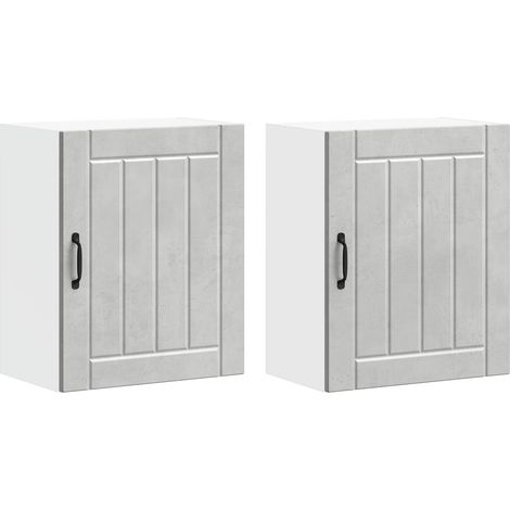 Maison Exclusive - Pensili da cucina 2 pz Lucca Legno Multistrato Grigio cemento (1/5)