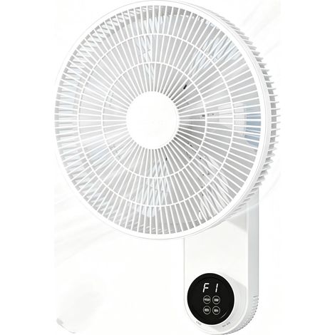 Aucun perçage requis Ventilateur mural à économie d'énergie,cordon de 1.3 m,moteur silencieux 3 vitesses 50 W,minuterie 12 heures,WIFI pivotement 90° gauche droite (1/5)