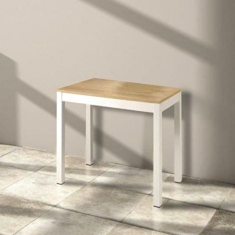 Tavolo allungabile Trilo in finitura Rovere e Bianco (1/2)