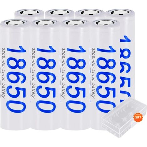 Batería recargable 18650, 3000 mAh, compatible con dispositivos electrónicos, paquete de 8 unidades (1/2)