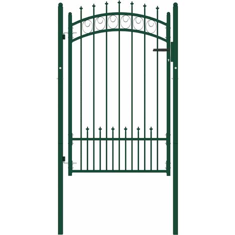 Portail de jardin,Portail de clôture,Portillon de jardin avec pointes Acier 100x150 cm Vert CFW69795