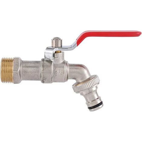 Robinet d'eau en laiton de haute qualité, résistant à la rouille et au gel + raccord de tuyau gratuit + livre électronique pour le jardin, la machine à laver et le récupérateur d'eau de pluie (1/5)