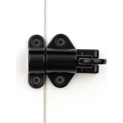 Pack Self-Closing Latches Black Spring Door Lock Heavy Duty Bolt Latch Aluminum Alloy Security Barrel Sliding Door Lock (1/5)