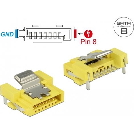Delock conector sata 6 gb/s hembra de alimentaciÓn de 8 pines