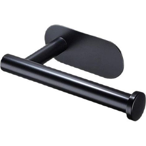 Wandmontierter Toilettenpapierhalter – Toilettenpapierhalter – Wasserdichter, selbstklebender Toilettenpapierhalter – Edelstahl – Schwarz (1/5)