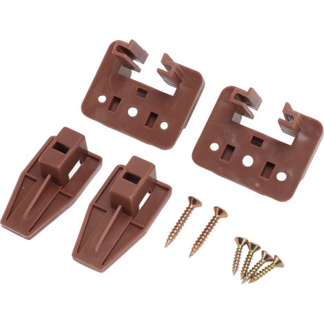 Lot de 10 glissières et rails de tiroir pour commode, fixation centrale, pièces de rechange en plastique avec vis pour système de tiroir de meuble (1/5)