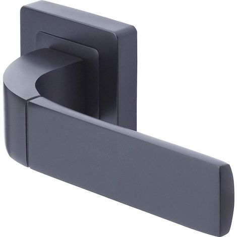 Poignée de porte carré de 7 noir Modèle Bologna - passage à clé (1/5)