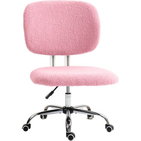 Silla de oficina ergonómica ajustable en altura sin reposabrazos rosa (1/5)