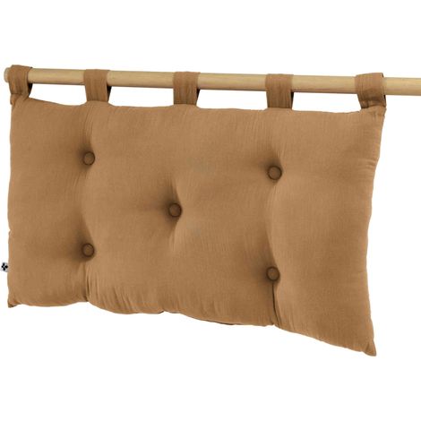 Tête de lit à suspendre double gaze 50x80 cm marron (1/3)
