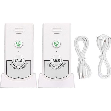 1 Interphone sans fil, communication bidirectionnelle, 2 canaux, 3 niveaux volume, usage domicile hôpital