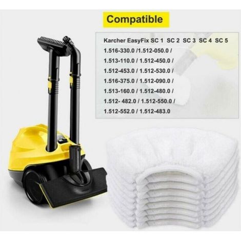 Bonnettes microfibre - - Lot de 8 - Compatibles Kärcher SC1–SC5 - Pour buse à main - Accessoire (1/4)