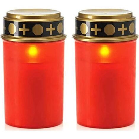 Bougie solaire LED pour cimetière, activation et désactivation par capteur intelligent (2 pièces) (1/5)