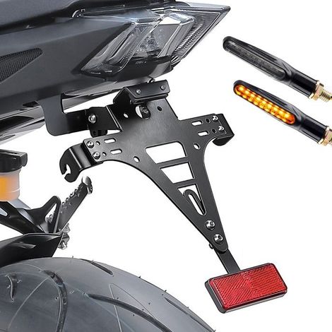 Set Support Plaque Moto + Clignotants séquentiels moto pour Yamaha MT-09 17-20
