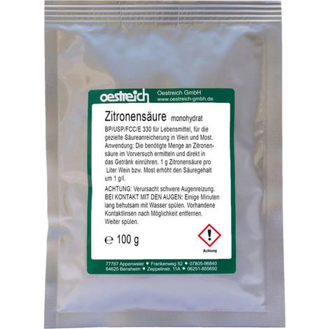 Zitronensäure monohydrat, 100 g