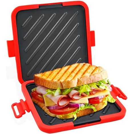 Tostapane per microonde - Macchina per sandwich per microonde - Con tecnologia Heatwave per un risultato croccante - Rivestimento antiaderente - Lavabile in lavastoviglie - Rosso (1/5)