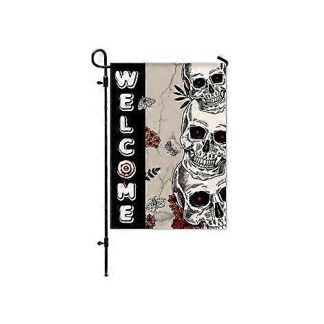 Nouveau drapeau de jardin d'Halloween, drapeau citrouille pour cour, décoration de porche, ambiance horrifique (HYQ5-24) (1/2)