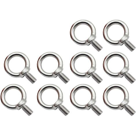 Green Mobility-Lot de 10 boulons à œil M8 en acier inoxydable, boulons à œil antirouille, boulon à œil rond, boulon à œil rond, boulon à œil, acier inoxydable 304, pas facile à corroder. (1/5)