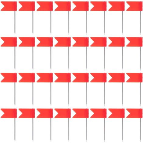 rouge,Lot de 50 épingles à drapeau, épingles de marquage pour le mur, les cartes, les tableaux blancs, les petits stylos, posters, épingles décoratives, en plastique (1/5)