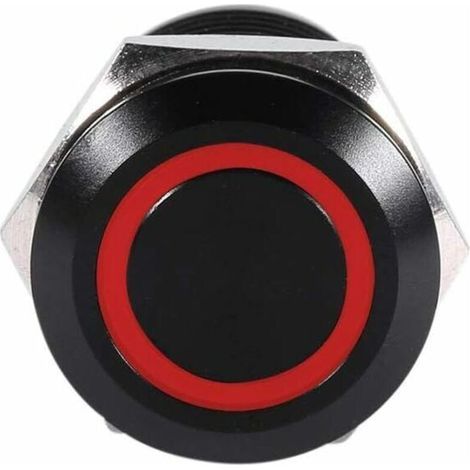 Bouton Poussoir Momentané Interrupteur à Bouton-Poussoir LED 12mm Interrupteur d'Alimentation Commutateur à Verrouillage de Puissance de la Voiture Etanche(Rouge) (1/5)