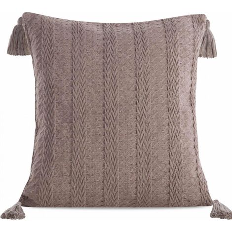 Funda de almohada bohemia / 8 unidades, 45 cm x 45 cm, marrón (1/4)