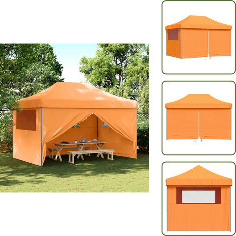 The Living Store Partyzelt Faltbar Pop-Up mit 4 Seitenteilen Orange - Pop-Up-Zelt (1/5)