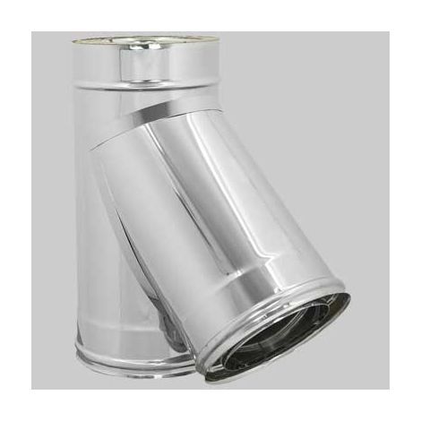 RACCORDO A TEE 135  ° DOPPIA PARETE  Int.  EE  130  Est.  EE  180     MADE IN ITALY