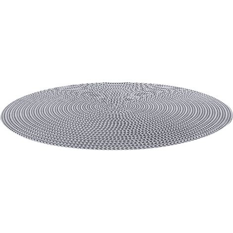Dessous de verre ronds de 38 cm de diamètre, en PVC écologique, antidérapants, résistants à l'usure et isolants thermiques, couleur argent. (1/5)
