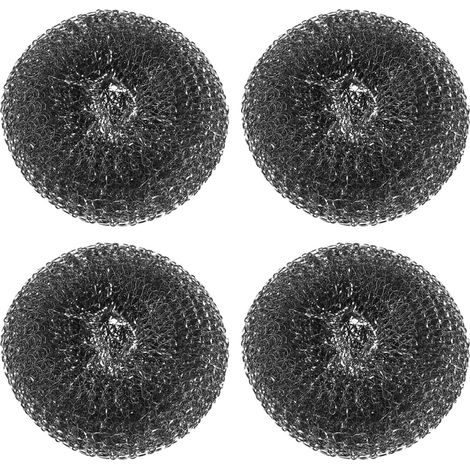 Filiyano-Lot de 4 tampons à récurer en acier inoxydable, têtes de nettoyage de rechange en laine d'acier pour barbecues à gaz, accessoires pour (1/4)
