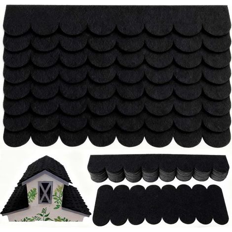 Set mit 32 schwarzen, selbstklebenden Dachziegeln, 30 x 5 cm und 30 x 11 cm, für Vogelhäuser, Hundehütten und Holzprojekte (1/5)