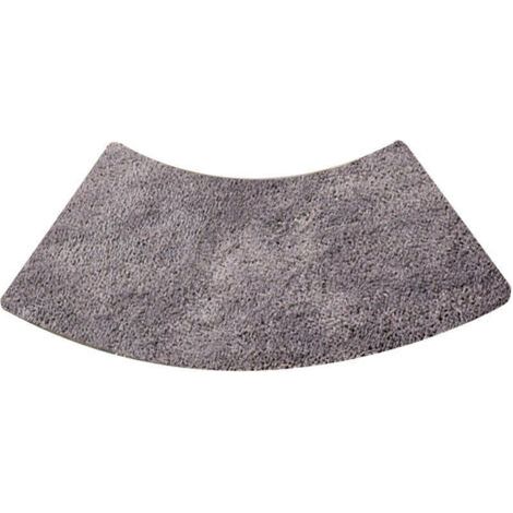 Runde Duschmatte mit gewelltem Rand, viertelrunde Mikrofaser-Duschmatte, maschinenwaschbar, rutschfest, grau, 40 x 100 cm. Wasserabsorbierend und rutschfest.